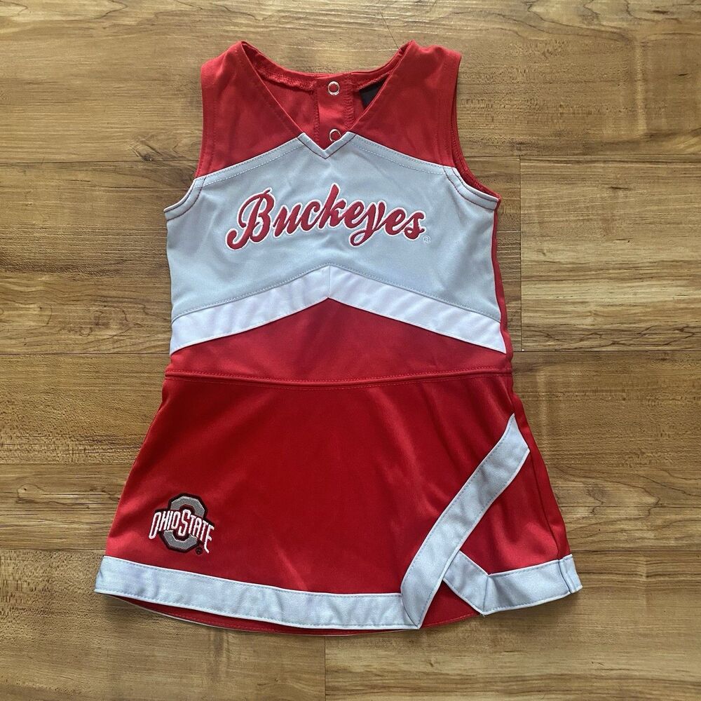 Ohio State Buckeyes Toddler 18 Girl Month Football Cheerleader Outfit Dress OSU